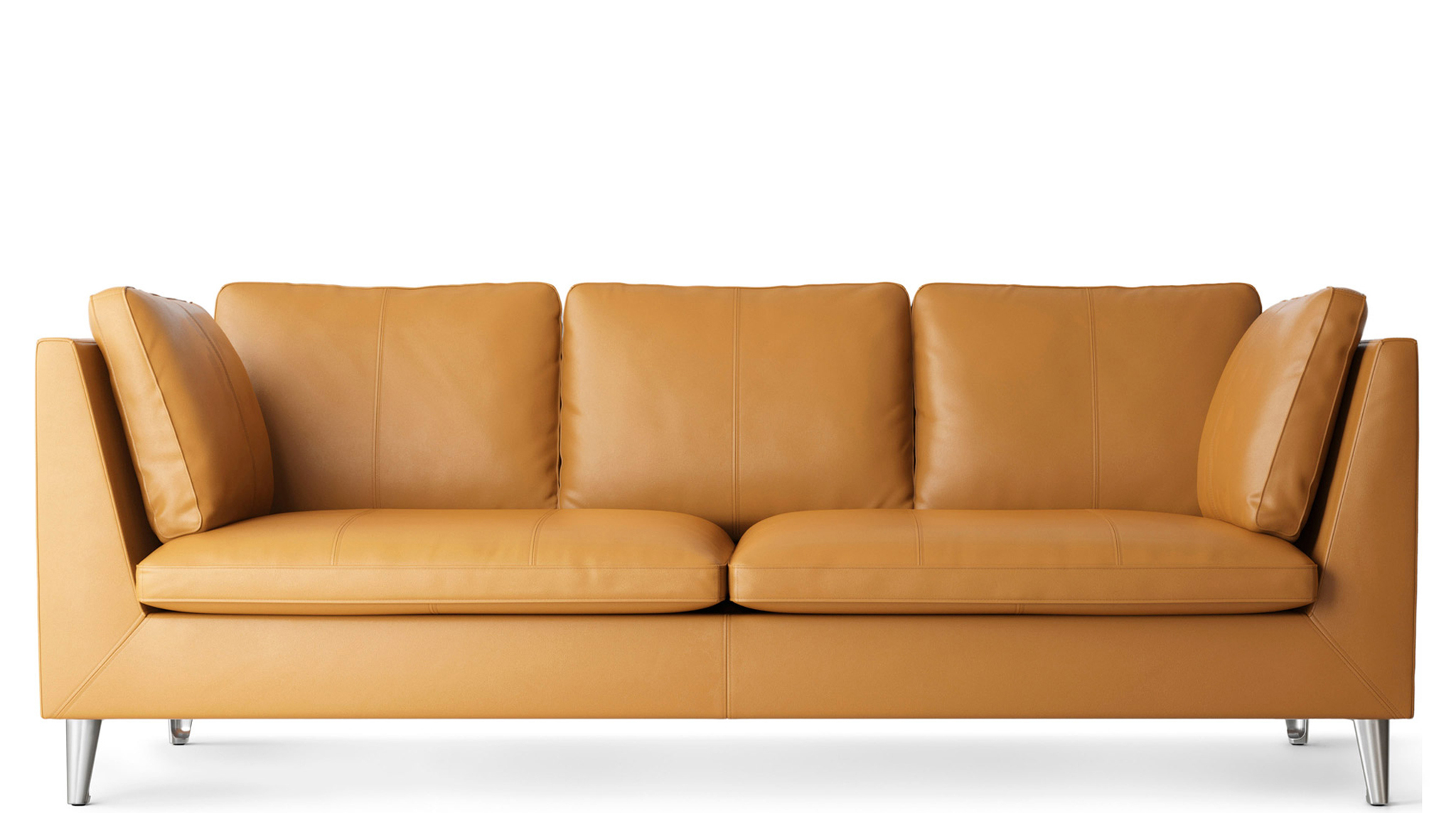 Three Seater Cushion Leather Sofa – DEVON – SPILS008