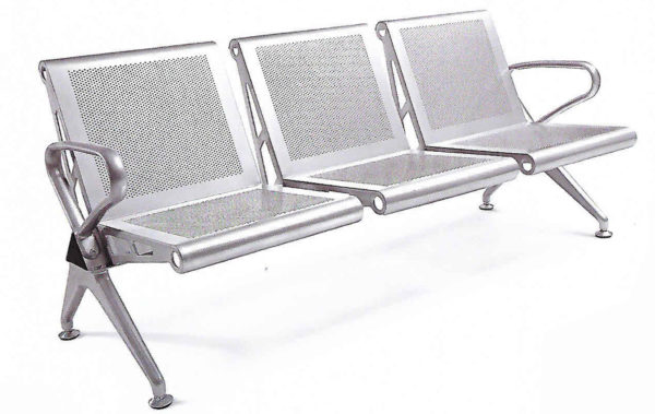 Three Seater MS Perforated Seating Chair - DEVON - SPIPWS003