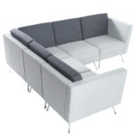 Reception Five Seater Cushion Fabric Sofa – DEVON – SPIFS014