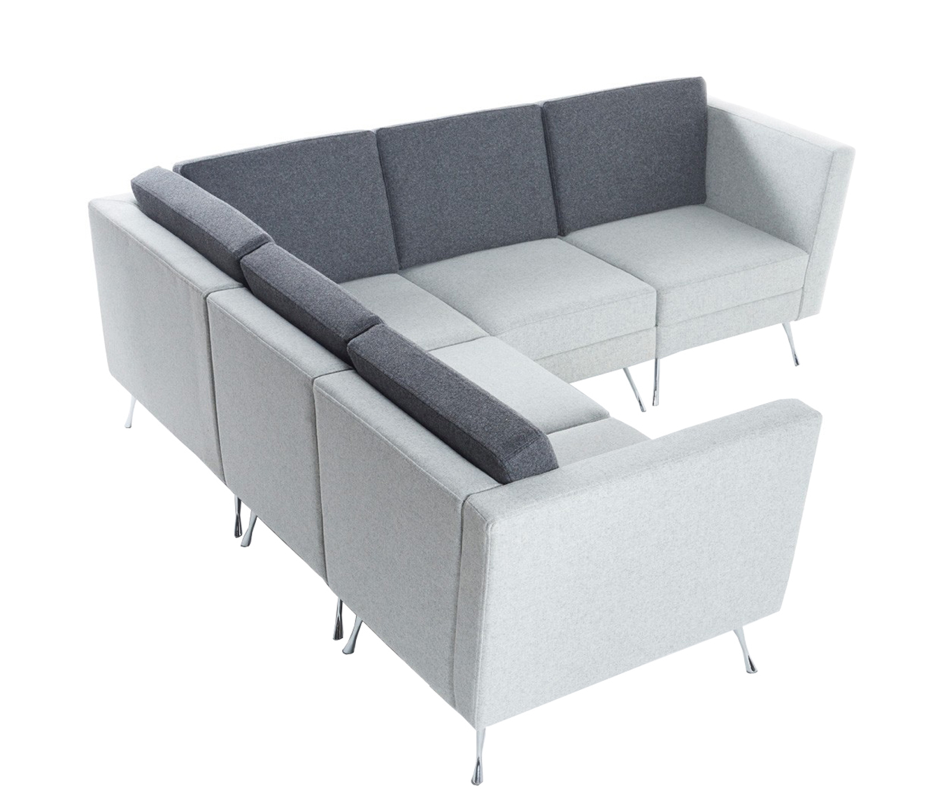 Reception Five Seater Cushion Fabric Sofa – DEVON – SPIFS014