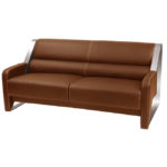 Reception Two Seater Cushion Leather Sofa – DEVON – SPILS019