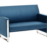 Reception Two Seater Cushion Leather Sofa – DEVON – SPILS020