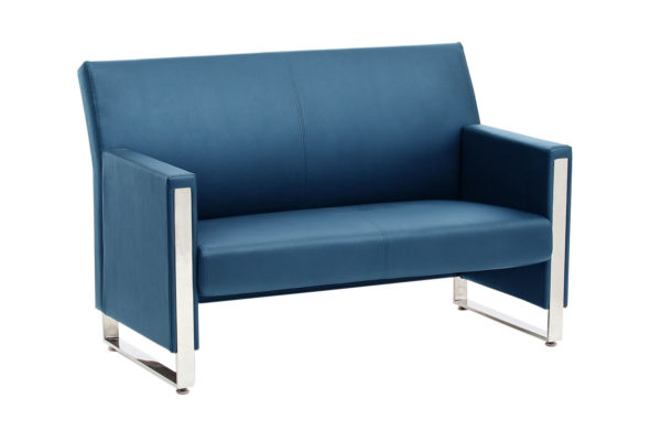 Reception Two Seater Cushion Leather Sofa - DEVON - SPILS020