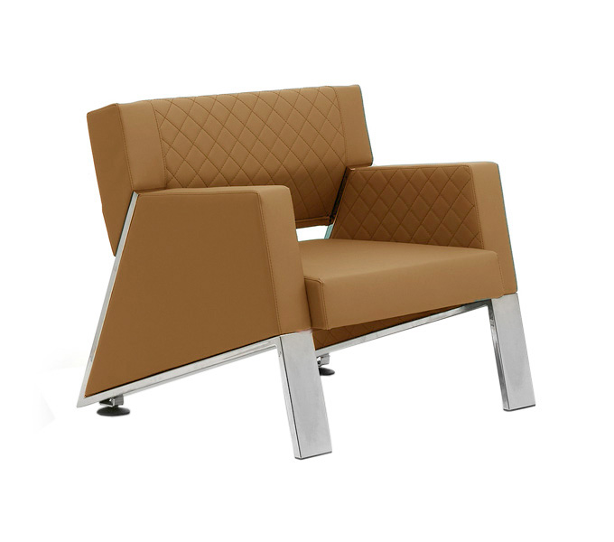 Reception Single Seater Cushion Leather Sofa – DEVON – SPILS021