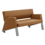 Reception Two Seater Cushion Leather Sofa – DEVON – SPILS022