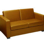 Reception Two Seater Cushion Leather Sofa – DEVON – SPILS024
