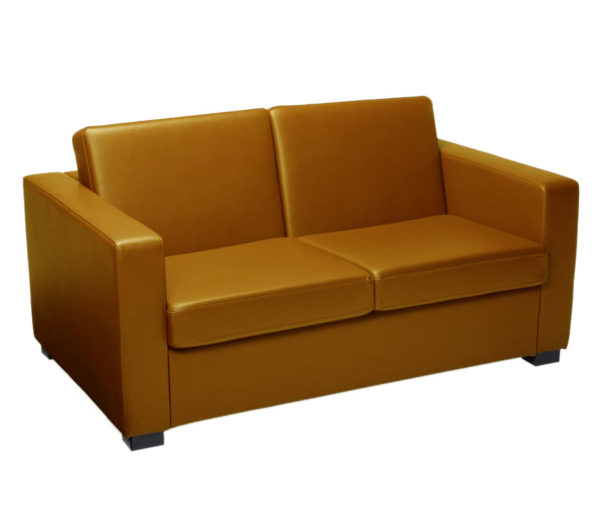 Reception Two Seater Cushion Leather Sofa - DEVON - SPILS024