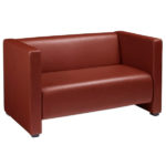 Reception Two Seater Cushion Leather Sofa – DEVON – SPILS026