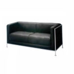 Reception Two Seater Cushion Leather Sofa – DEVON – SPILS027