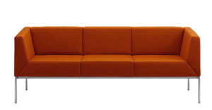 Reception Three Seater Cushion Fabric Sofa - DEVON - SPIFS036