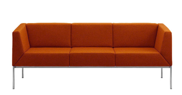 Reception Three Seater Cushion Fabric Sofa - DEVON - SPIFS036
