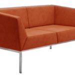 Reception Two Seater Cushion Fabric Sofa – DEVON – SPIFS037