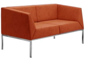 Reception Two Seater Cushion Fabric Sofa - DEVON - SPIFS037